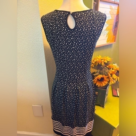 Max Studio Polka Dot Fit and Flare Dress Black & White Small S - Picture 3 of 5